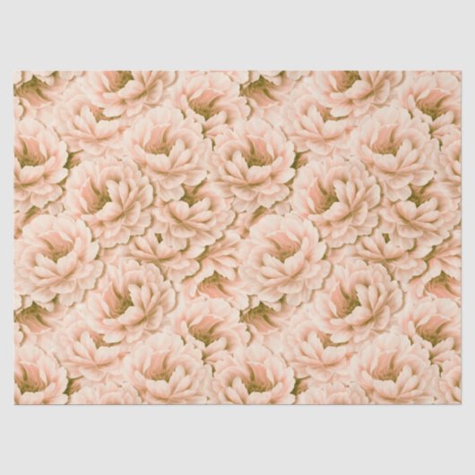 水モダン色の桃の花パターン 薄葉紙 (正面)