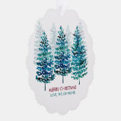 水モダン色の森の木紙オーナメントカード オーナメントカード (右)