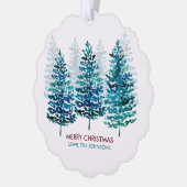 水モダン色の森の木紙オーナメントカード オーナメントカード (左)