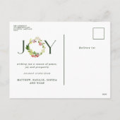 水モダン色の植物の喜びエレガント休暇 シーズンポストカード (裏面)