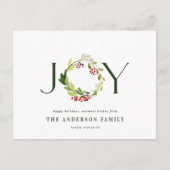 水モダン色の植物の喜びエレガント休暇 シーズンポストカード (正面)