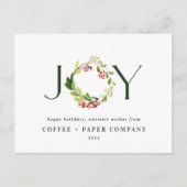 水モダン色の植物の喜び企業の休暇 シーズンポストカード (正面)