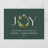 水モダン色の植物の喜び企業の休暇 シーズンポストカード (正面)