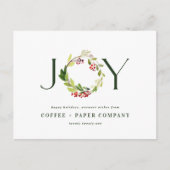 水モダン色の植物の喜び企業の休暇 シーズンポストカード (正面)