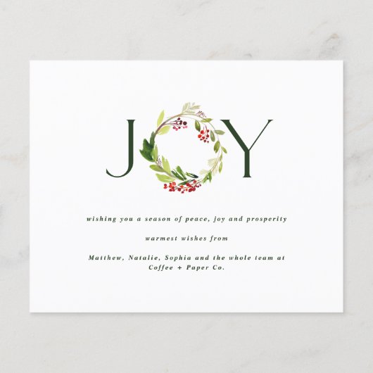 水モダン色の植物の喜び企業の休暇 チラシ (裏面)