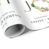 水モダン色の植物の喜び企業の休暇 ラッピングペーパー (ロールコーナー)