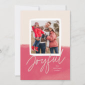 水モダン色の楽しいクリスマスフォト シーズンカード (正面)