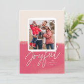 水モダン色の楽しいクリスマスフォト シーズンカード (スタンド正面)