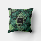 水モダン色の熱帯離れ家族モノグラム クッション (裏面)