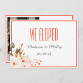 水モダン色の燃えたオレンジ色のフローラ我々は駆け落ち シーズンカード (正面/裏面)