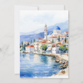 水モダン色の目的地の結婚式 招待状 (裏面)