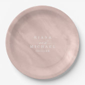 水モダン色の結婚バラ金ゴールドID816 ペーパープレート (正面)