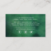 水モダン色の緑と金箔 名刺 (裏面)