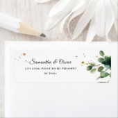 水モダン色の緑のフレームと金ゴールドドット ラベル (インサイチュ)