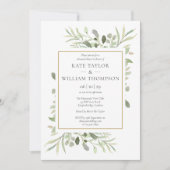 水モダン色の緑の写真リハーサルディナー 招待状 (正面)