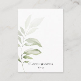 水モダン色の緑の白ミニマルビジネス 名刺