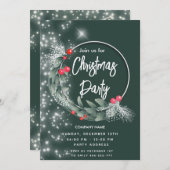 水モダン色の緑リース企業の 招待状 (正面/裏面)