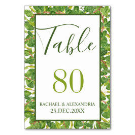 水モダン色の緑結婚色 テーブルナンバー