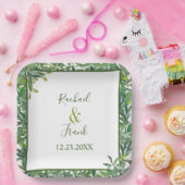 水モダン色の緑結婚色 ペーパープレート (パーティー)