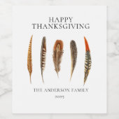 水モダン色の羽毛ワインラベル ワインラベル (シングルラベル)