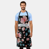 水モダン色の花とクラフトパーソナライズされたGif エプロン (着用した状態)