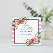 水モダン色の花冬の結婚式 招待状 (スタンド正面)