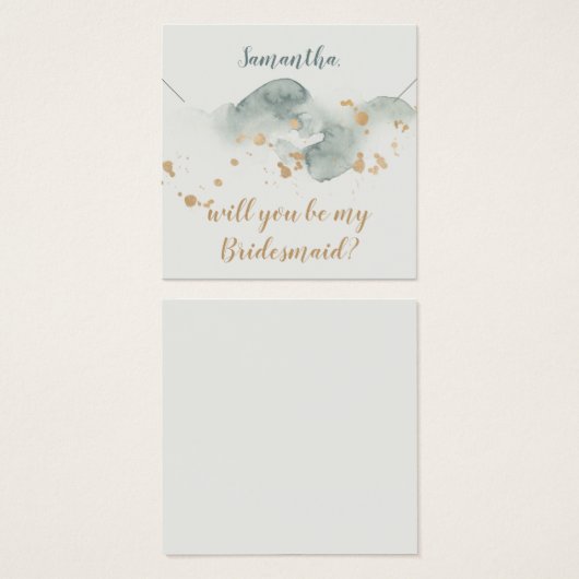 水モダン色の花嫁ギフトネックレスディスプレイ (正面&裏面)