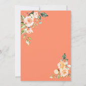 水モダン色の花生サンゴ結婚の 招待状 (裏面)