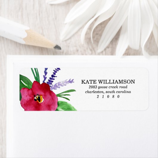 水モダン色の花 ラベル (インサイチュ)