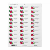 水モダン色の花 ラベル (フルシート)