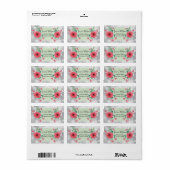 水モダン色の花、銀輝くラベル ラベル (フルシート)