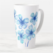 水モダン色の花（青） カフェラテマグ (右アングル)