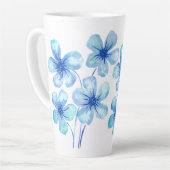 水モダン色の花（青） カフェラテマグ (左アングル)