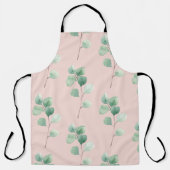 水モダン色の葉パターン エプロン (正面)