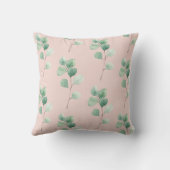 水モダン色の葉パターン クッション (裏面)