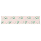 水モダン色の葉パターン ショートテーブルランナー (横)