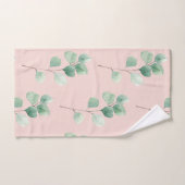 水モダン色の葉パターン バスタオルセット (ハンドタオル)