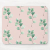 水モダン色の葉パターン マウスパッド (正面)