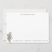 水モダン色の葉家族の住所 ノートカード (正面)