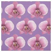 水モダン色の蘭の花紫色のパターン ファブリック (見本)