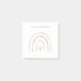 水モダン色の虹とハート ポストイット