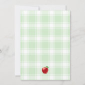 水モダン色の赤りんご目の赤ちゃんシャワー 招待状 (裏面)