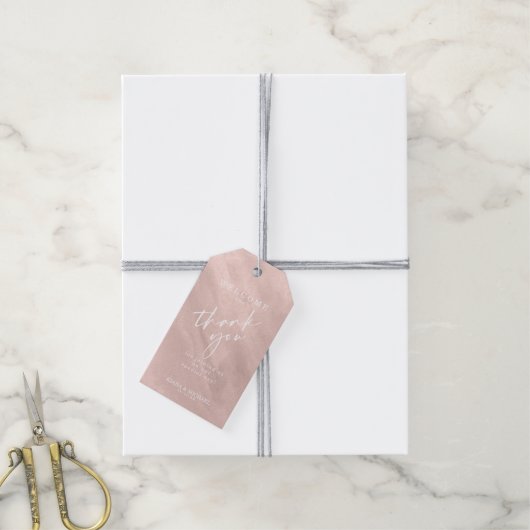 水モダン色の追加メッセージバラ金ゴールドID816 ギフトタグ (より糸付き)