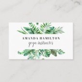 水モダン色の野生の熱帯葉の緑 名刺 (正面)