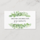 水モダン色の野生の牧草地の緑の葉 名刺 (正面)