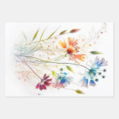 水モダン色の野花 ラッピングペーパーシート (正面3)