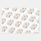 水モダン色の野花 ラッピングペーパーシート (正面3)