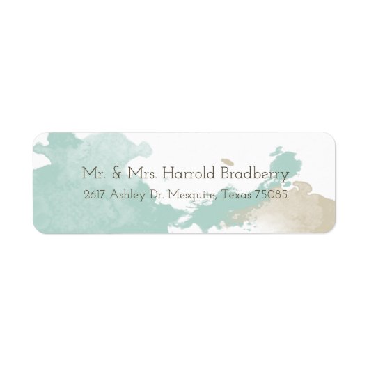 水モダン色の飛散 ラベル (正面)