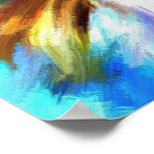 水モダン色の馬の手のスタリ絵を描オン ポスター (角)