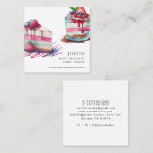 水モダン色はっきりしたデザートベーカー菓子シェフ スクエア名刺 (正面/裏面)